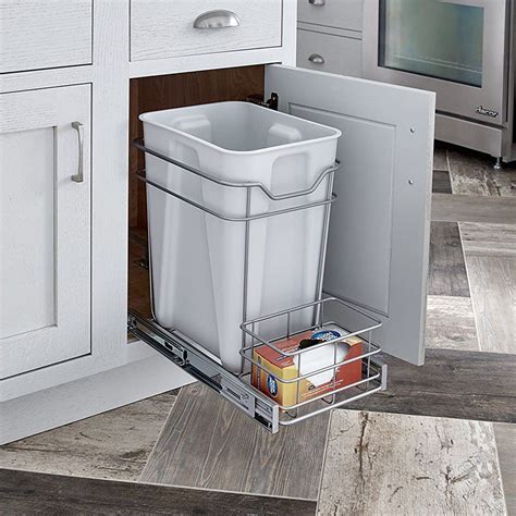 24 inch stainless steel pull out trash cabinet|24 inch pull out bin.